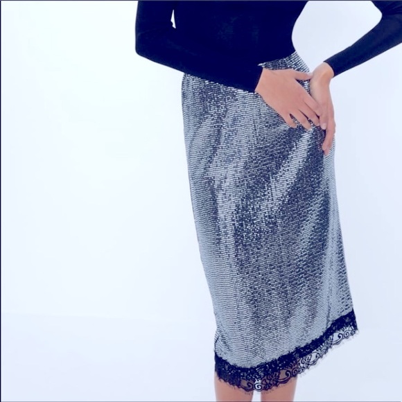 🖤Zara Sequin Stretchy Pencil Skit - Picture 3 of 13